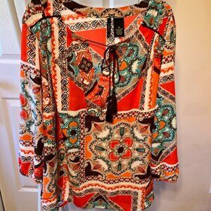 New Directions Multicolor Tunic Top Sz XL